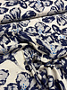 painted flowers blue - linen. Rayon blend
