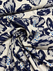 painted flowers blauw  - linnen rayon blend