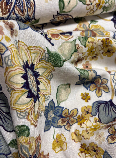 vintage bloom - linen rayon blend