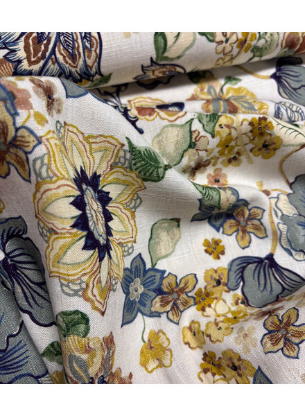 vintage bloom - linen rayon blend
