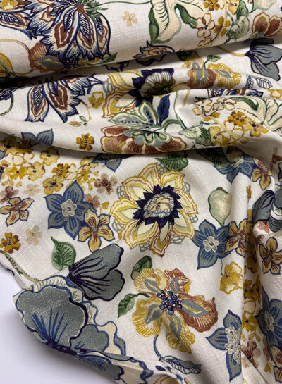 vintage bloom  - linnen rayon blend