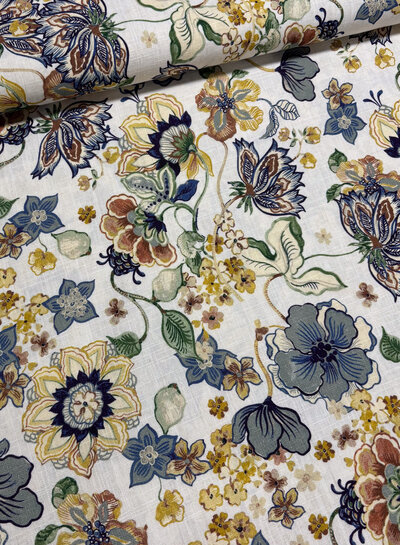 vintage bloom  - linnen rayon blend
