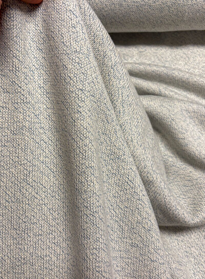 Blue melee - 100% cotton knitted - beautiful fabric for summer sweaters