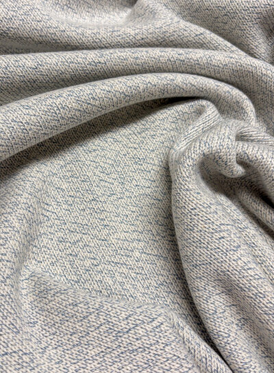 Blue melee - 100% cotton knitted - beautiful fabric for summer sweaters