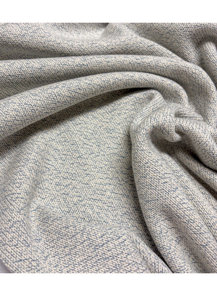 Blue melee - 100% cotton knitted - beautiful fabric for summer sweaters