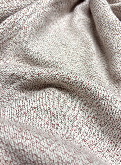 beige melee - 100% katoen gebreid - prachtige stof voor zomerse truien