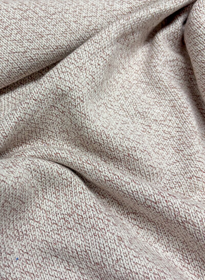 beige melee - 100% katoen gebreid - prachtige stof voor zomerse truien