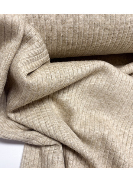 sand ribbed knitted viscose jersey