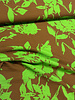 A la Ville green silhouette flowers - viscose slub