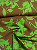 A la Ville green silhouette flowers - viscose slub