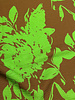 A la Ville green silhouette flowers - viscose slub