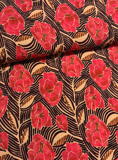 A la Ville artistieke roze - ecovero viscose slub