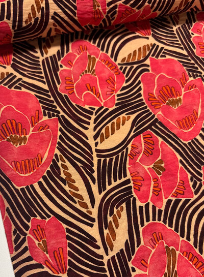 A la Ville artistieke roze - ecovero viscose slub