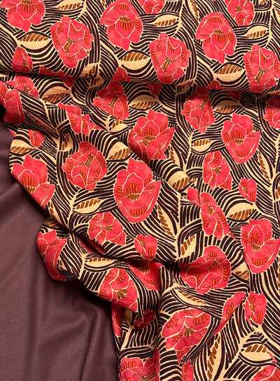 A la Ville artistieke roze - ecovero viscose slub