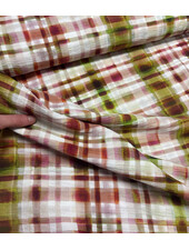 A la Ville roze lime ruitjes - viscose slub