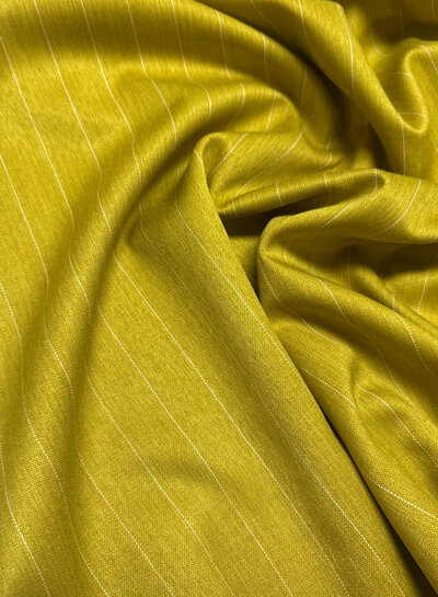 A la Ville ochre chalk stripe - softly flowing gabardine - Knipmode