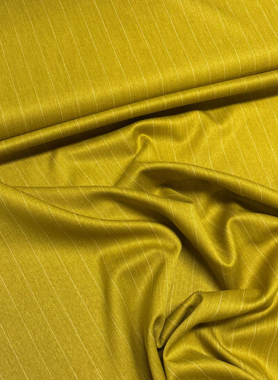 A la Ville ochre chalk stripe - softly flowing gabardine - Knipmode