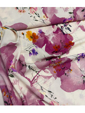 A la Ville pink watercolor flowers - cutting idea - viscose slub