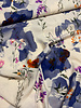 A la Ville blue watercolor flowers - cutting idea - viscose slub