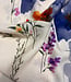 A la Ville waterkleurige camel en paarse bloemen - viscose slub