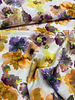 A la Ville waterkleurige camel en paarse bloemen - viscose slub