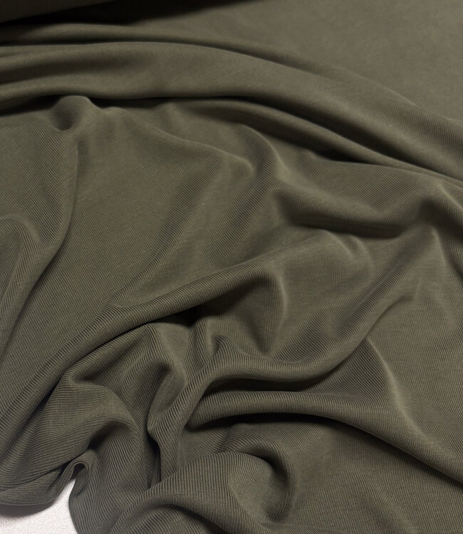 A la Ville khaki - zijde touch - prachtige viscose tricot