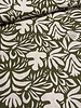 khaki - flowers - linnen rayon blend