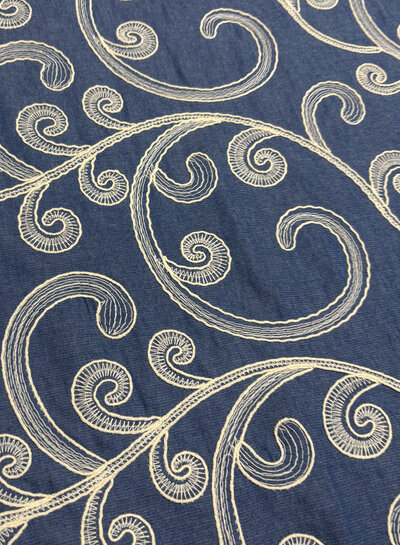 curls embroidery - soft cotton