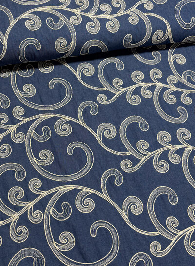 curls embroidery - soft cotton