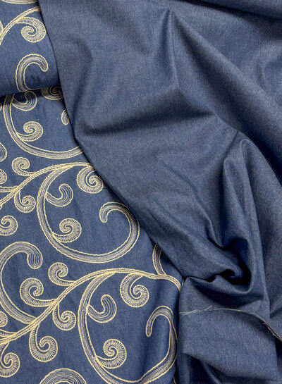 curls embroidery - soft cotton