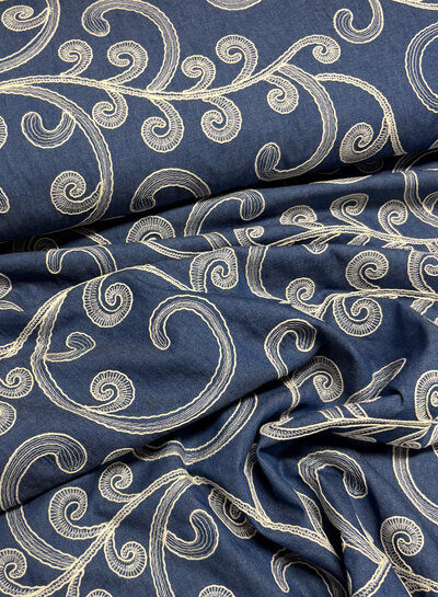 curls embroidery - soft cotton