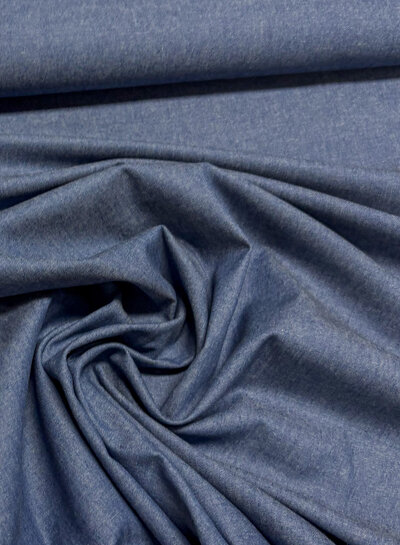 effen blauw - soepelvallende denim katoen