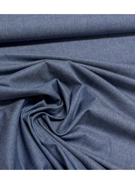 effen blauw - soepelvallende denim katoen