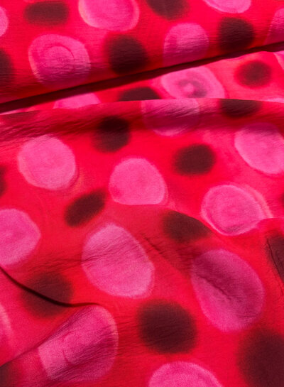 A la Ville fuchsia red spots - viscose slub