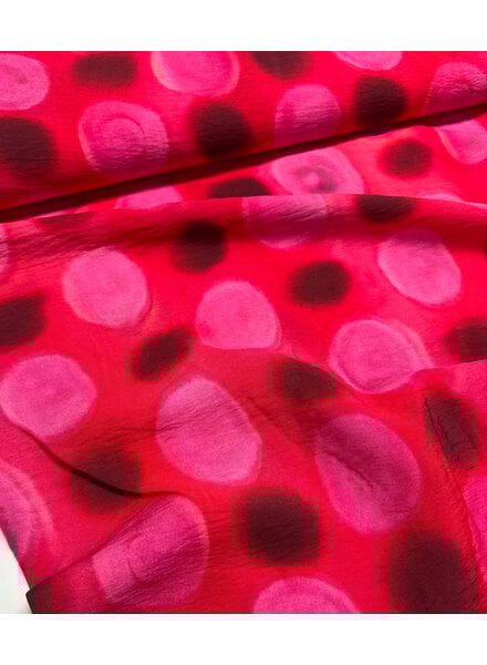 A la Ville fuchsia red spots - viscose slub