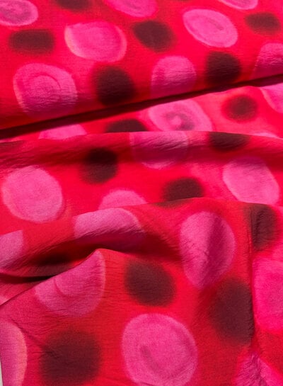 A la Ville fuchsia red spots - viscose slub
