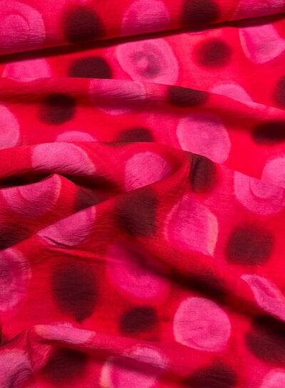 A la Ville fuchsia red spots - viscose slub