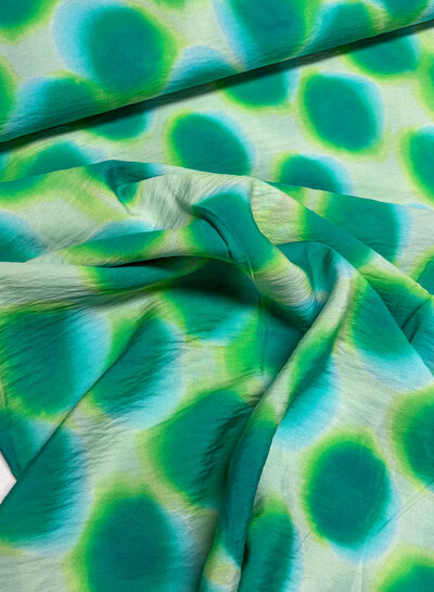 A la Ville blue green spots - viscose slub