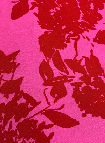 A la Ville red print on fuchsia - viscose slub - Knipmode