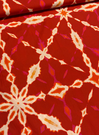 A la Ville red batik - soft cotton