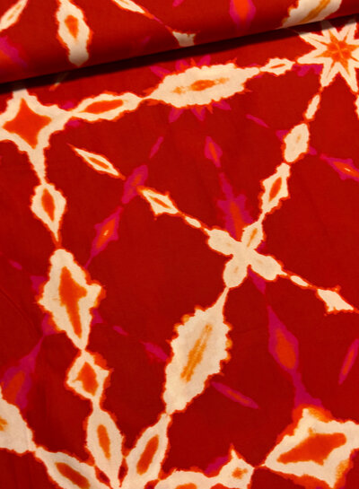A la Ville rode batik - zachte katoen