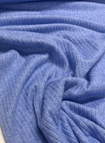 blauw prachtige viscose rib knit - breisel