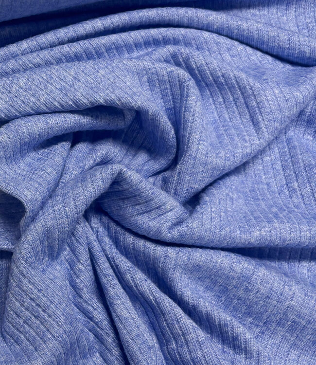 blauw prachtige viscose rib knit - breisel