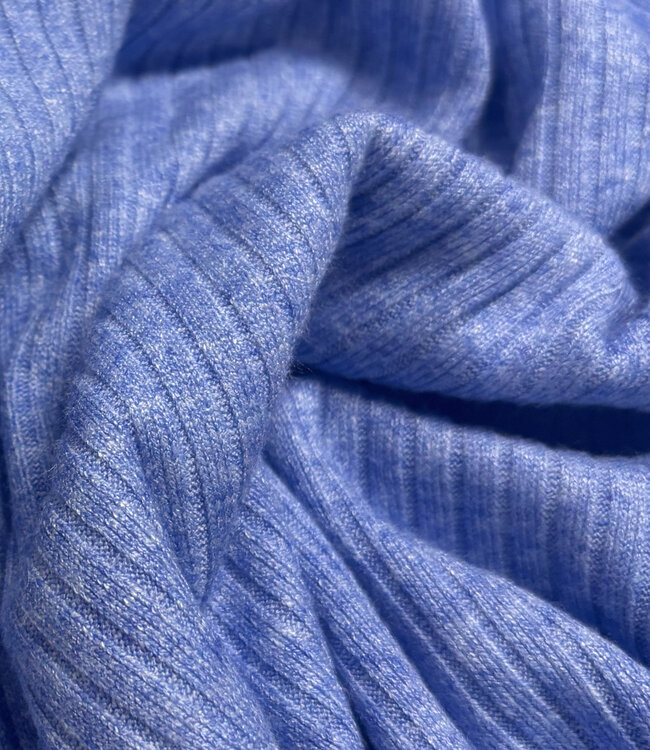 blauw prachtige viscose rib knit - breisel