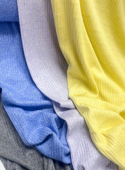blauw prachtige viscose rib knit - breisel