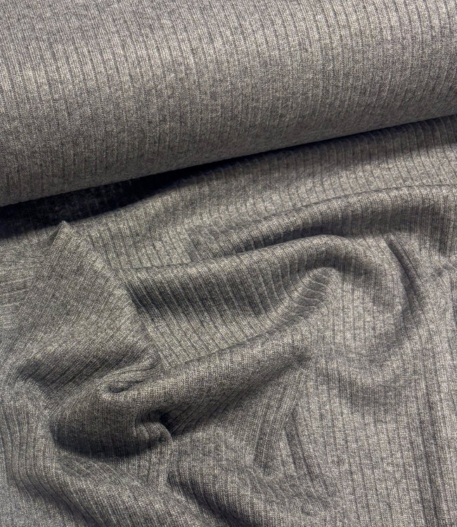 grijs prachtige viscose rib knit - breisel