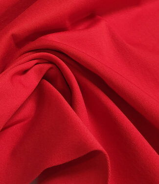 red - washed cotton twill with a little elastane