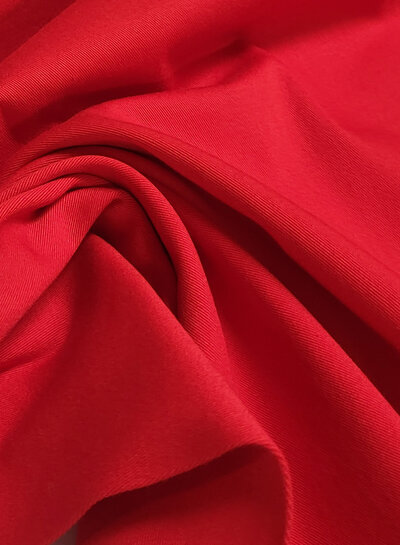 red - washed cotton twill with a little elastane