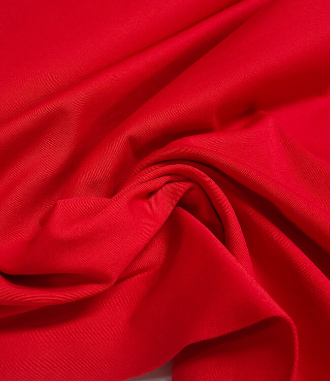 rood - washed cotton twill met een beetje elasthan