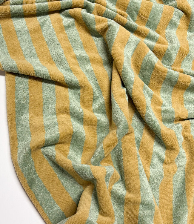 beige/mint - bamboe badstof
